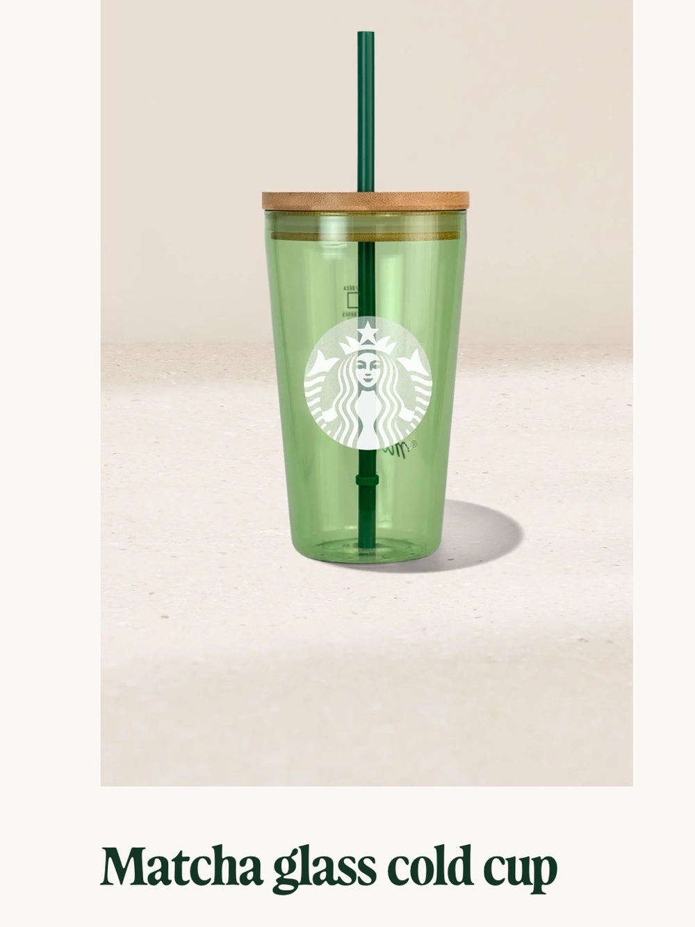 Starbucks Matcha Green Glass Cold Cup